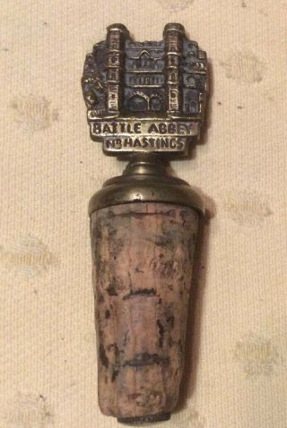 Vintage Or Antique English Brass Wine Cork Bottle Stopper
