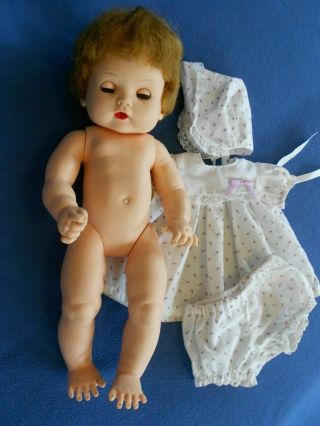 Vtg.  Baby Doll,  Effanbee My Fair Baby 1960s Drink Wet Vinyl 16 "