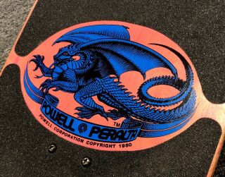 Vintage Powell Peralta PINK Caballero Dragon Skateboard w/ Bones,  NOS Trackers 12