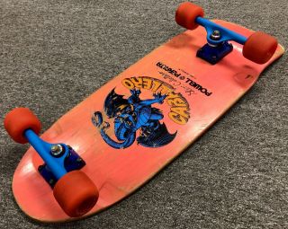 Vintage Powell Peralta PINK Caballero Dragon Skateboard w/ Bones,  NOS Trackers 6