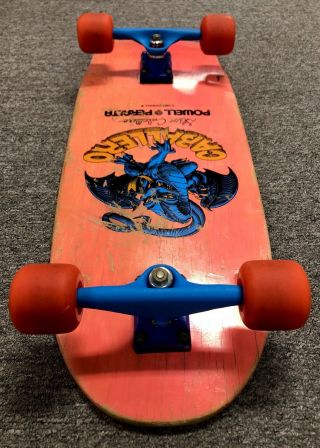 Vintage Powell Peralta PINK Caballero Dragon Skateboard w/ Bones,  NOS Trackers 8