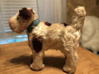Vintage Mohair Miniature Terrier Dog For Antique Doll German