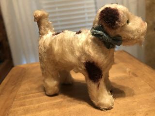Vintage Mohair Miniature Terrier Dog for Antique Doll German 2