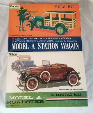 Hubley 1930 Ford Model A Roadster And Ford Model A Station Wagon Model Kits