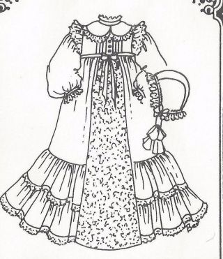 18 - 19 " Antique - Modern Born Baby/preemie Doll Christening Dress - Bonnet Pattern