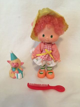 1980s Strawberry Shortcake Party Pleaser Peach Blush With Belle Lamb.