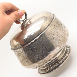 Antique Germany H.  Meyen & Co.  800 Silver Judaica Sukkot Etrog/esrog Footed Box