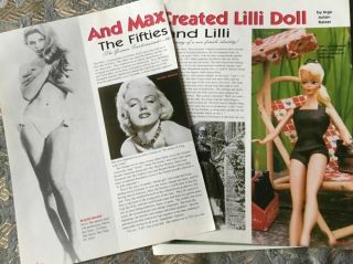 6p History Article,  Pics 1959 First Barbie Bild Lilli Doll & Her Designer