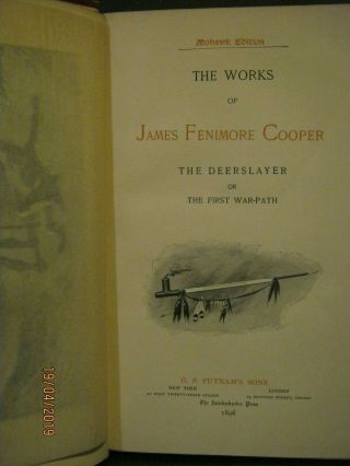Antique - The Of James Fenimore Cooper - The Deerslayer - 1896