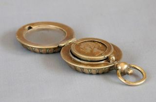 Antique Victorian Brass Sovereign Case / Holder
