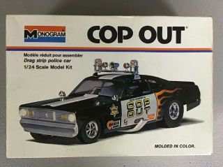 1973 Monogram Cop Out 1/24 Scale Drag Strip Police Car Model Never Assembled