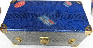 Vintage DOLL TRAVEL case OLD trunk travel label images,  CLOTHES hat 15 - 18 