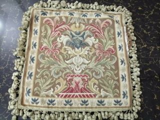 3 Antique 19th Century Aubusson French Hand Woven Cushion Size 23 " X23 Cm58x58