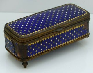 Antique 19th Century French Kiln Fired Enamel / Ormolu Table Box / Casket