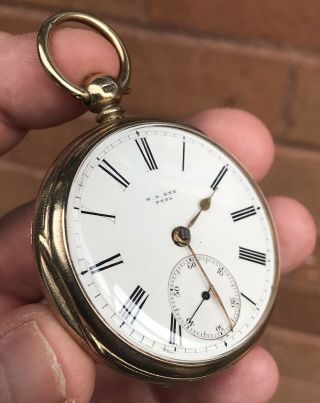 A Gents Fine Quality Gold Gilded Early Antique Solid Silver Fusee Pocket Watch.