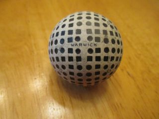 Antique Golf Ball " Warwick " Gutty Bramble Mesh Hickory Era 1900s