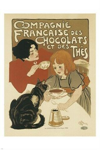 French Tea And Chocolate Company Vintage Ad Poster Singular 24x36 Hot