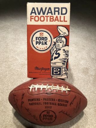1963 Punt Pass & Kick Ppk Facs Autographed Award Football Boxed,  Bart Starr,
