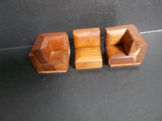 Vintage Wood Block Sectional Couch Sofa Dollhouse Furniture 3