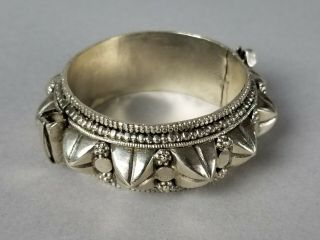 Antique Ethnic Tribal Indian Rajasthan Solid Silver Hand Crafted Spike Bracelet