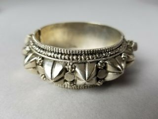 Antique Ethnic Tribal Indian Rajasthan Solid Silver Hand Crafted Spike Bracelet 5