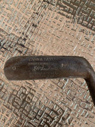 Antique Wood Hickory Shafted Golf Club - Cann & Taylor - Autograph With Reg.