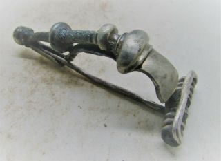 Circa 300 - 400ad Roman Era Silver Trumpet Type Brooch Legionary Item