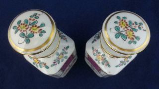 Antique EDME SAMSON France 2 PERFUME BOTTLES,  TRINKET BOX Hand Painted Porcelain 4