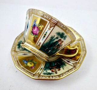 Antique Dresden Demitasse Cup & Saucer Carl Thieme Meissen Style