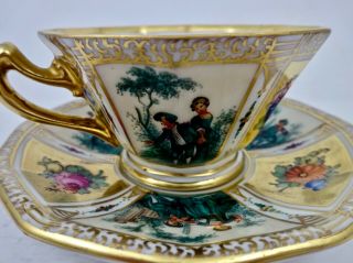 Antique Dresden Demitasse Cup & Saucer Carl Thieme Meissen Style 3