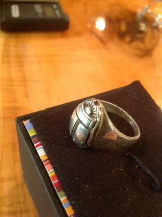 Men’s antique Sterling Silver Scarab Ring 4