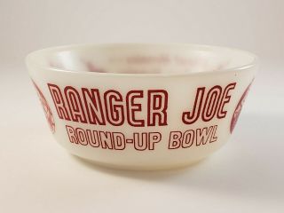 Hazel Atlas Ranger Joe Round - Up Bowl - White Milk Glass - Antique - Cereal Bowl