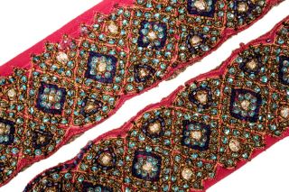 Vintage Indian Sari Border Trim 1 Yd Women Antique Sari Trim Ribbon St2412