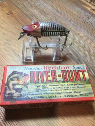 Vintage Fishing Lure Heddon River Runt Spook 9110xrs Beauty Gold Eyes Old