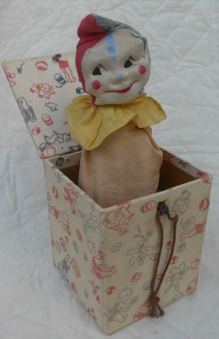 Great Vintage Squeaky Clown Jack In The Box Toy,