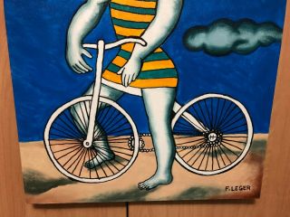 FERNAND LEGER FRENCH ARTIST OIL PAINTING ON CANVAS SIGNED 21  X 26 5