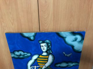 FERNAND LEGER FRENCH ARTIST OIL PAINTING ON CANVAS SIGNED 21  X 26 6