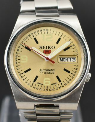 Vintage Seiko 5 Automatic 21 Jewel Cal.  7s26a Day Date Men 