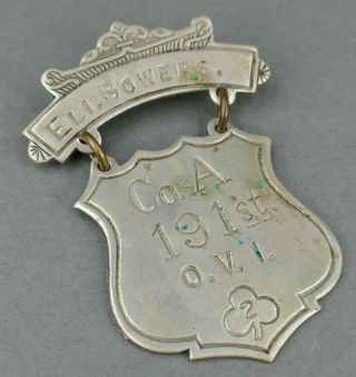 Fine Antique Co A 191st Ohio Volunteer Infantry Civil War Dog Tag Id Badge 4