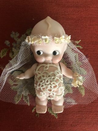 Kewpie Doll Wedding Day Bride With Veil And Bouquet