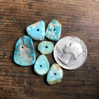 Old Antique Turquoise Tabs For Earrings Inlay For Jewlery Making Silvermiths Etc