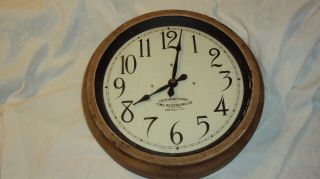 Antique International Time Recording Co Ibm Slave School Office Wall Clock Rare