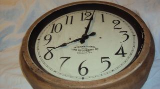 Antique International Time Recording Co IBM Slave school office wall clock Rare 2