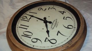 Antique International Time Recording Co IBM Slave school office wall clock Rare 3