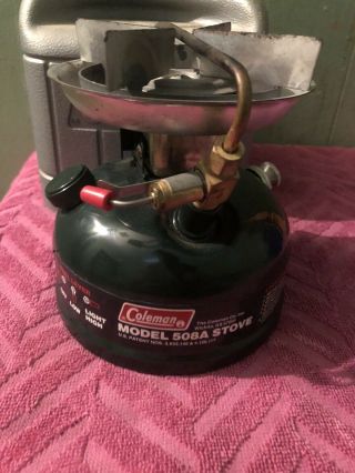Vintage 1990 Coleman Model 508a Camping Stove In Case
