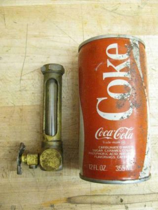Antique Vintage Hit & Miss Gas Engine Brass Essex Oil Level Sight Glass 2