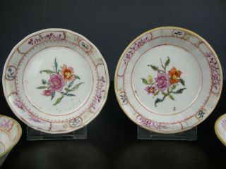 Set Of Four Chinese Porcelain Cups&Saucers - Flowers - 18th C.  Qianlong 2