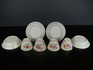 Set Of Four Chinese Porcelain Cups&Saucers - Flowers - 18th C.  Qianlong 3