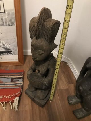 Antique Vtg African Tribe Art Carved Wood Fetish Nkishi Statue Congo Africa 5