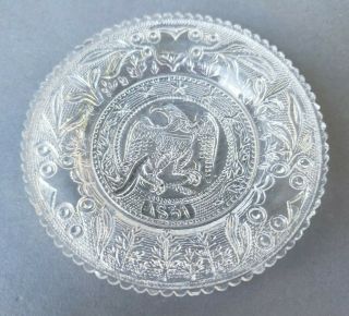 Antique Lacy Sandwich Flint Glass Eapg Cup Plate 1831 American Eagle